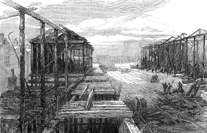 Burned Prints: Scene of the fire at Kentish-Town Station, 1872. Creator: Unknown