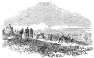 Zouaves Prints: Scene in the French Camp, sketched the day after the Battle of the Alma