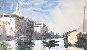 Brabazon Hercules Brabazon Gallery: Scene on the Grand Canal, Venice, 19th century. Creator: Hercules Brabazon Brabazon