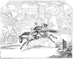Cowper Gallery: Scene from 'Harlequin and Johnnys Ride', at Astley s, 1844. Creator: Unknown