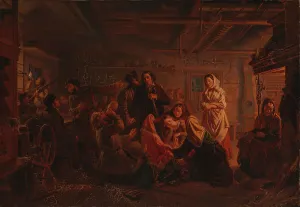 Hunters Prints: A scene from Hirvenhiihtäji, 1856. Creator: Robert Wilhelm Ekman