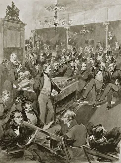 Convert Prints: Scene in the House of Commons, London, 22 January 1846 (1901)