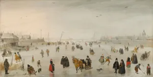 Ice Hockey Prints: A Scene on the Ice, c. 1625. Creator: Hendrick Avercamp