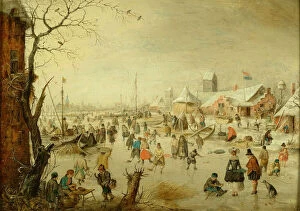 A scene on the Ice, c.1630. Artist: Avercamp, Hendrick (1585-1634)