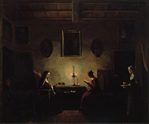 Images Dated 27th July 2010: Scene in an Interior, 19th century. Artist: Francois-Marius Granet