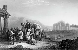 Roberts Emma Prints: Scene in Katteawar. - Travellers & Escort