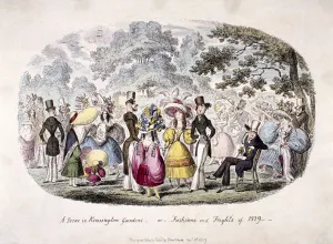Kensington Prints: A scene in Kensington Gardens - or - fashion and frights of 1829