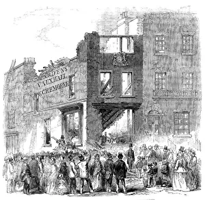 Industrial Accident Prints: Scene of the Late Fatal Explosion of Fireworks at Lambeth, 1858. Creator: Unknown