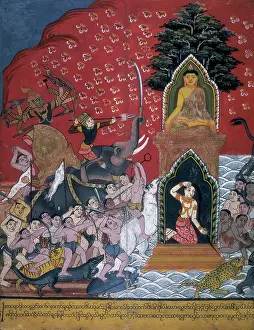 Serenity Prints: Scene from the life of the Buddha, 19th century. Creator: Unknown