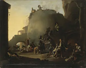 Beating Prints: Scene from the Life of Tramps (Lazzaroni), 1650. Creator: Jan Miel
