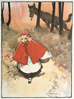 Childhood Collection: Scene from Little Red Riding Hood, 1900. Artist: Tom Browne