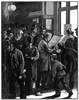 Scene at Lloyds, London, 1877. Artist: William Bazett Murray