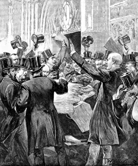 Front Page Prints: Scene in the Lobby, House of Commons: distributing Report of the Parnell Inquiry Commission