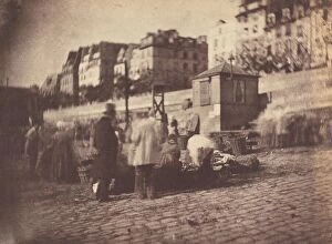 Charles Nègre Collection: Scene de Marche au Port de l'Hotel de Ville, Paris (Market Scene at the Port of... before Feb 1852)