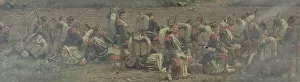 Scène militaire : les tambours du 1er régiment des grenadiers de la Garde (fragment du... 1883. Creator: Jean Baptiste Edouard Detaille)