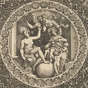 Breast Gallery: Scene with Misericordia and Veritas in a Circle at Center, 1580-1600