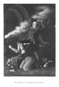 John Franklin Prints: Scene from Old St Pauls by William Harrison Ainsworth, 1855. Artist: John Franklin