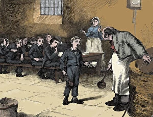 Orphan Collection: Scene from Oliver Twist by Charles Dickens, 1836. Artist: James Mahoney