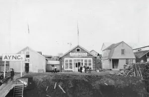 Yukon Prints: Scene in front of Ott and Scheele's general merchandise store