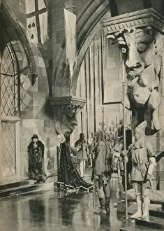 Alan Gallery: Scene in the Palace of Louis XI. From the film: The Beloved Rogue. Settings by William Cameron Me
