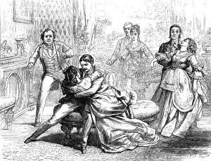 Shocked Prints: Scene from Partners For Life, at the Globe Theatre, 1871. Creator: Unknown