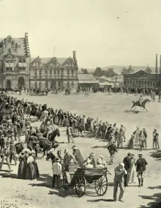 Territorial Prints: Scene in Pretoria Square, June 5: Waiting for the Entry of Lord Roberts and his Army, 1901