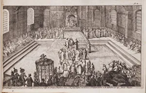 Hooghe Prints: A scene at the royal court of Tsar Alexis Mikhailovich