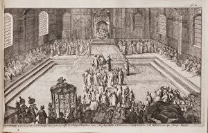 Alexis Of Russia Collection: A scene at the royal court of Tsar Alexis Mikhailovich, 1677. Artist: Hooghe, Romeyn de (1645-1708)
