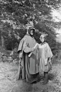 Scene from Sanctuary, A Bird Masque, by Percy MacKaye, in rehearsal for first performance... 1913. Creator: Arnold Genthe