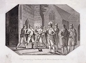Fawkes Prints: Scene showing the capture of Guy Fawkes, c1605, (1802). Artist: F Deeres