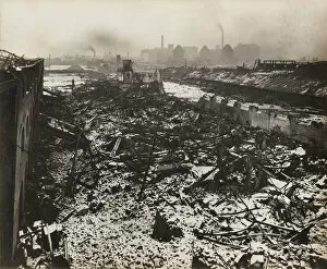 Newham Gallery: Scene at Silvertown following an explosion in a munitions factory, London, World War I, 1917