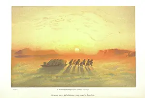 Sled Prints: Scene of the sleigh journey to the north, 1873. Creator: Unknown