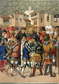 Scene at St. Vincent Ferrer (1350-1419), a Dominican theologian and preacher Spanish