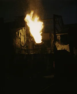 Iron Collection: A scene in a steel mill, Republic Steel Mill, Youngstown, Ohio, 1941. Creator: Alfred T Palmer
