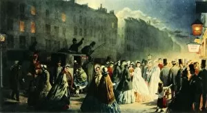 Carriages Collection: Scene in the Strand at Night, c1860, (1942). Creator: Willem de Famars Testas