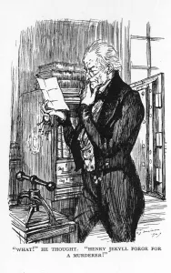 Scene from The Strange Case of Dr Jekyll and Mr Hyde by Robert Louis Stevenson, 1927. Artist: Edmund Joseph Sullivan