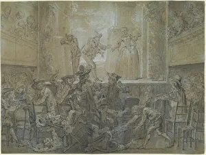Monsieur Scarron Prints: The Scene with the Tall Baguenodière, 1726/1727. Creator: Jean-Baptiste Oudry