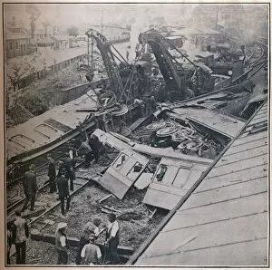 Salisbury Collection: Scene of the Terrible Railway Disaster at Salisbury, 1906