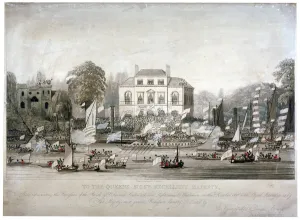 Supporter Prints: Scene on the Thames at Brandenburgh House, Hammersmith, London, 1820. Artist: F Vincent