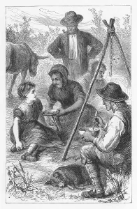 Scene from The Mill on the Floss by George Eliot, c1880. Artist: Walter-James Allen Scene from The Mill on the Floss by George Eliot, c1880. Artist: Walter-James Allen