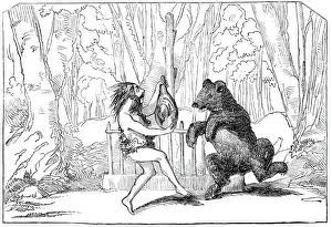 Mary Anne Prints: Scene from Valentine and Orson, at the Lyceum Theatre, 1844. Creator: Unknown