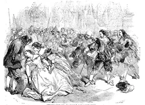 Scene from Verdi's Opera, La Traviata, at Her Majesty's Theatre, 1856. Creator: Unknown. Scene from Verdi's Opera, La Traviata, at Her Majesty's Theatre, 1856. Creator: Unknown