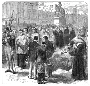 Stretcher Prints: A scene at Versailles, 1871. Creator: Unknown
