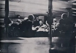 The scene on the Victory during the court-martial, 1906 The scene on the Victory during the court-martial, 1906