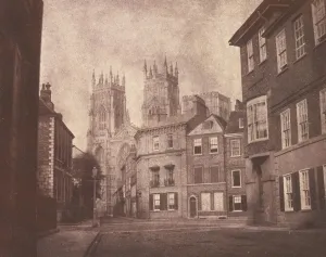 Yorkshire Gallery: A Scene in York: York Minster from Lop Lane, 1845. Creator: William Henry Fox Talbot