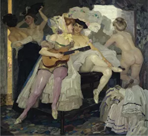 Actresses Gallery: Behind the Scenes, 1905. Artist: Putz, Leo (1869-1940)