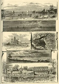 New England Prints: Scenes in Bridgeport, Stratford, and Milford, 1874. Creator: James L. Langridge