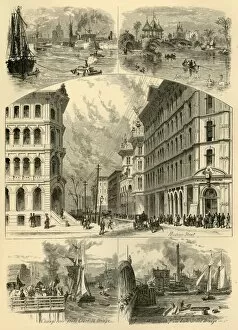 Scenes in Chicago, 1874. Creator: John J. Harley