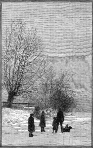 Skating Prints: Scenes on the frozen Thames: near Teddington, 1881. Creator: Unknown