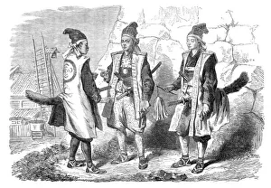 Scabbard Prints: Scenes in Japan: Japanese warriors in fighting-dress - from a sketch by our special artist